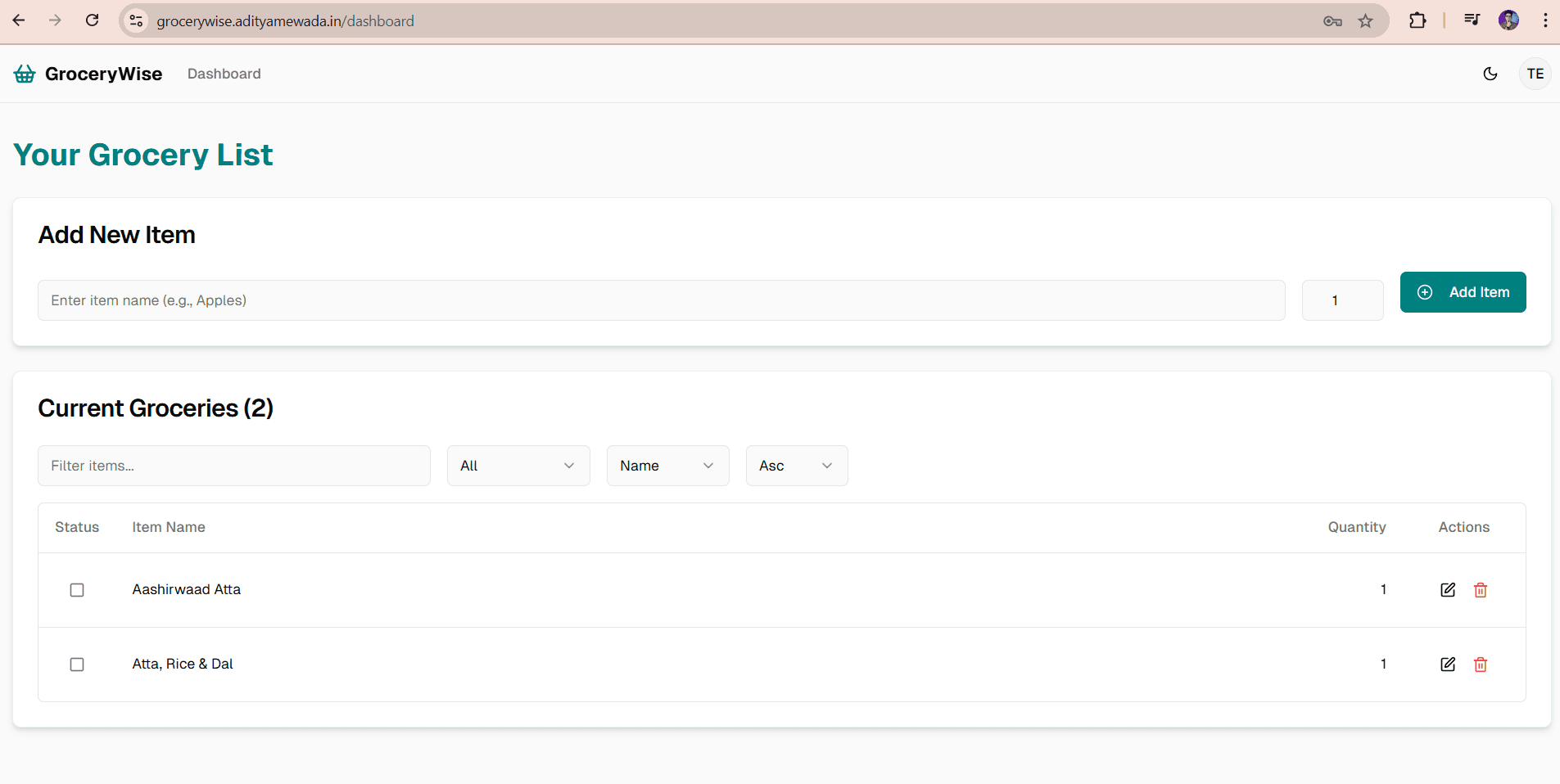 GroceryWise - Grocery Management App screenshot