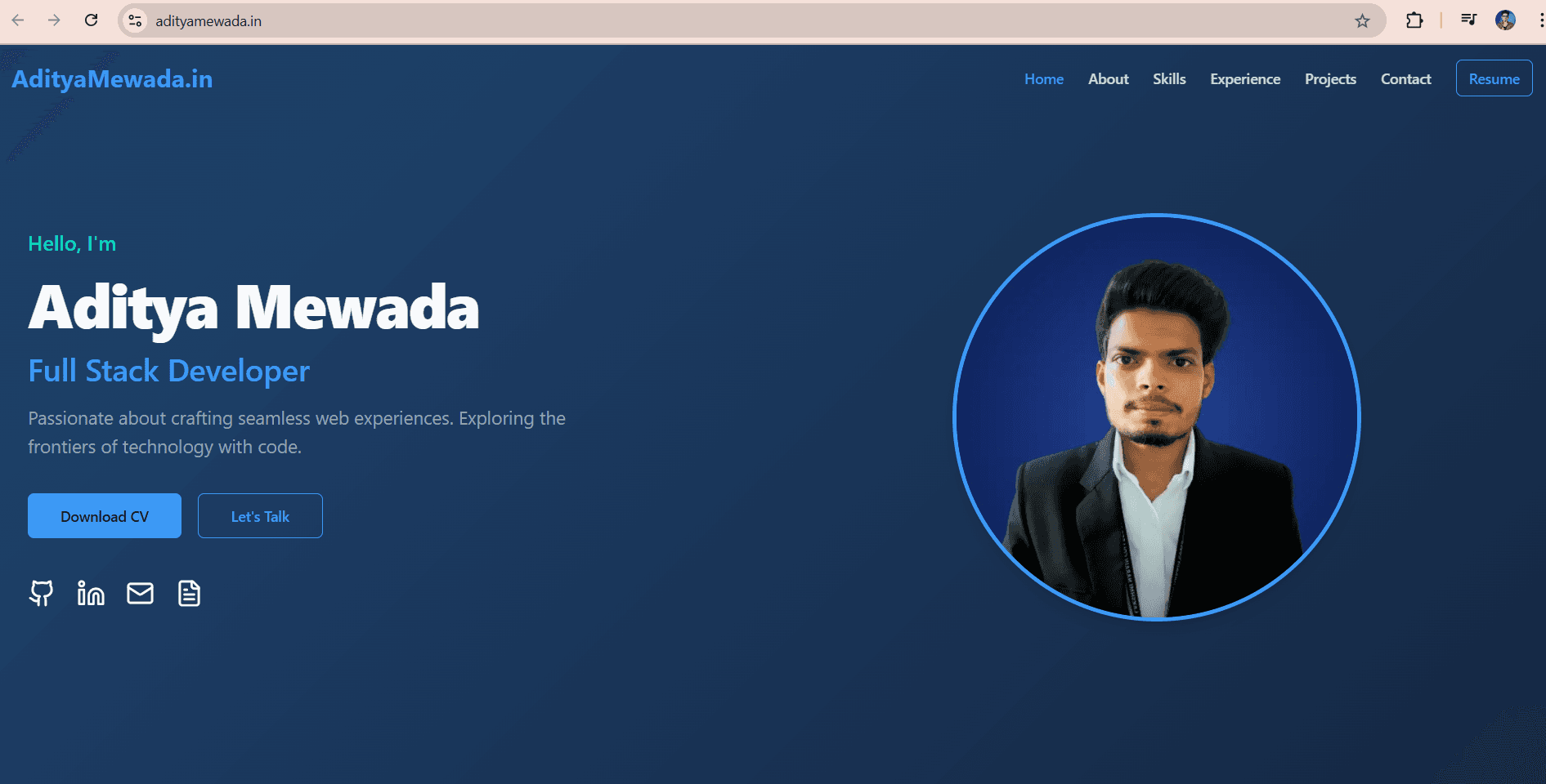 Personal Portfolio Website (This one!) screenshot